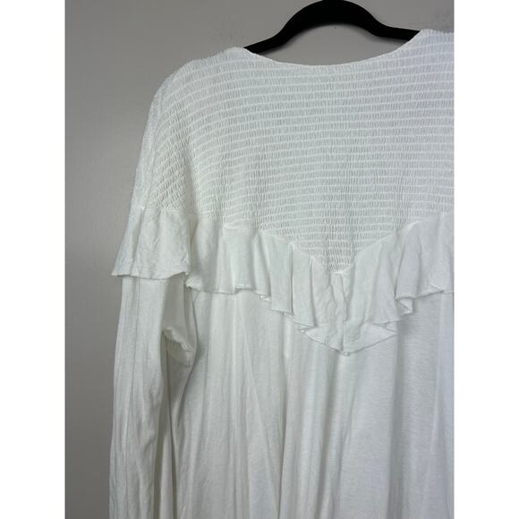 Free People Beach Aurora Mini Dress White Large Boho Cottagecore - Picture 7 of 9